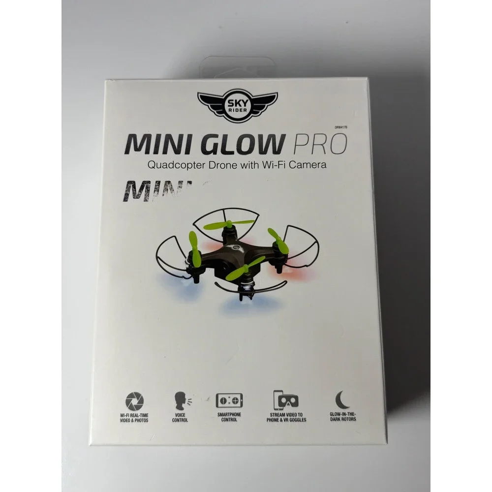 Sky Rider Mini Glow Pro Quadcopter Drone Wi-Fi Camera DRW417B Black Green